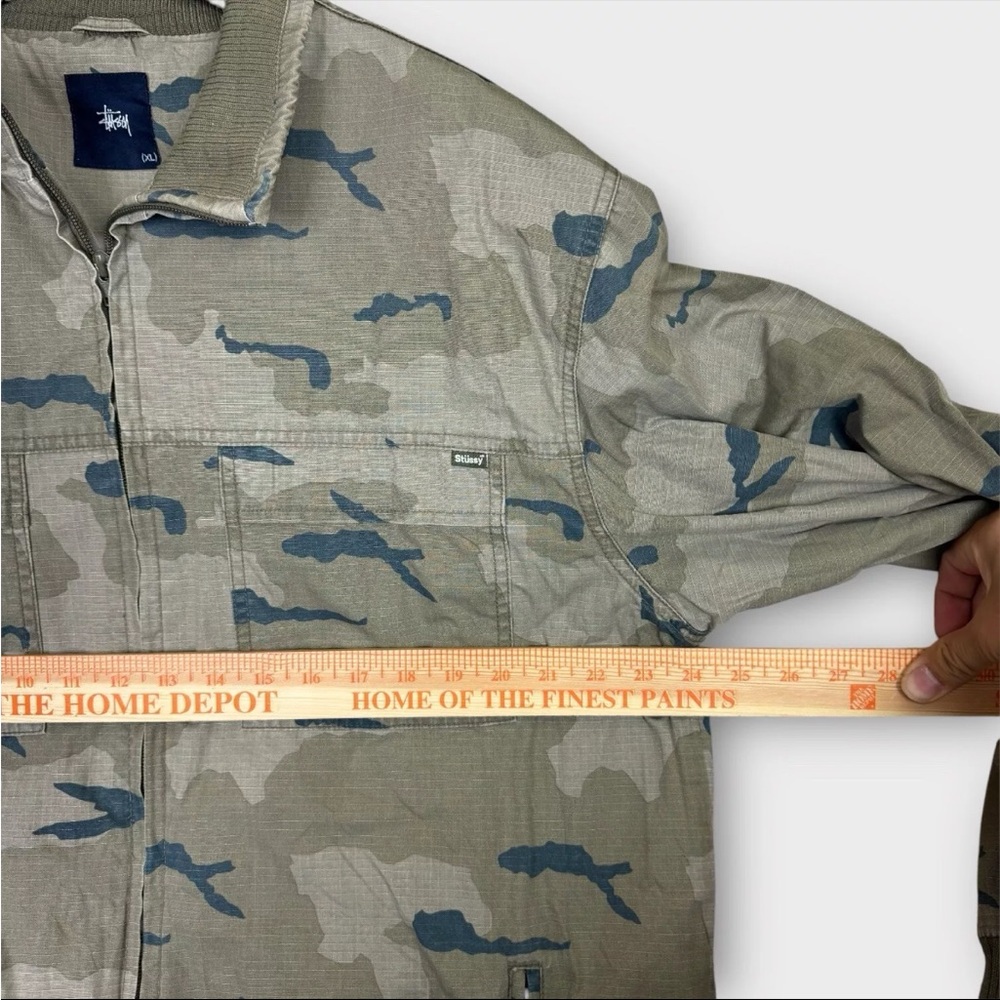 Vtg Stussy Full Zip Camo Jacket Men’s XL Green Long Sleeve Preppy Street Wear - Picture 10 of 12